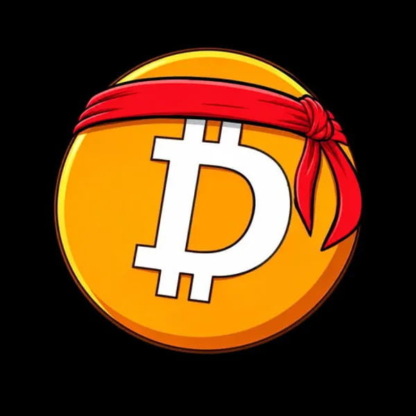 DUMBMONEY coin logo: an orange coin with a red headband